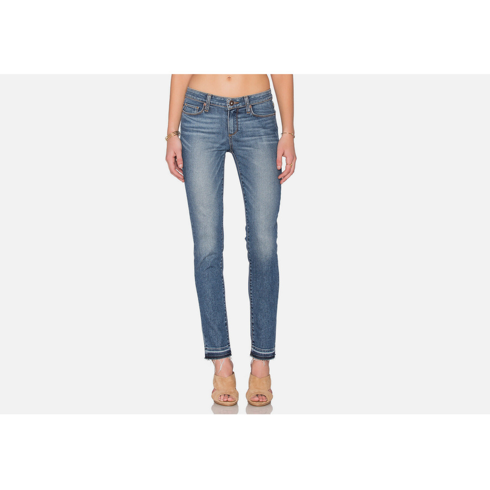 PAIGE Skyline Ankle Peg Raw Hem Blue Size 23